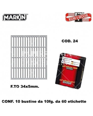 MARKIN ETICHETTE ADESIVE 10CF. 10FG. COD.24 34X5