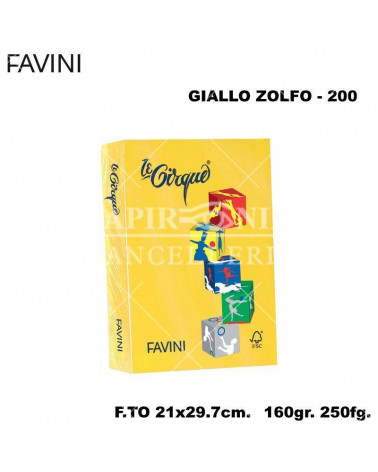FAVINI CARTA A4 160gr.250fg.GIALLO ZOLFO-FORTE-FOTOCOPIE