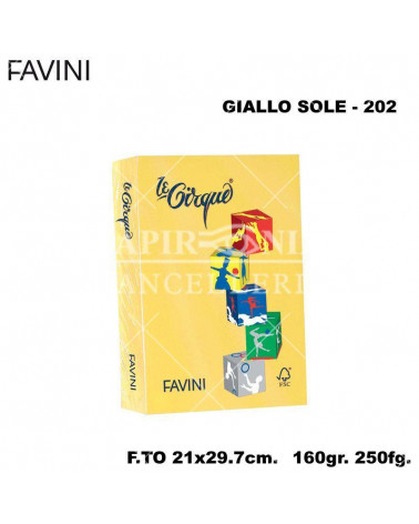FAVINI CARTA A4 160gr.250fg.GIALLO SOLE-FORTE-FOTOCOPIE