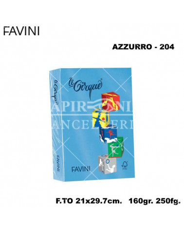 FAVINI CARTA A4 160gr.250fg.AZZURRO-FORTE-FOTOCOPIE