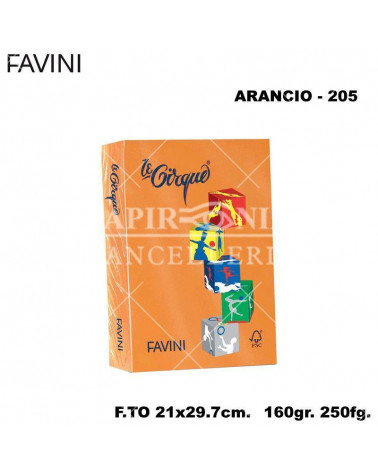 FAVINI CARTA A4 160gr.250fg.ARANCIO-FORTE-FOTOCOPIE