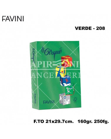 FAVINI CARTA A4 160gr.250fg.VERDE-FORTE-FOTOCOPIE