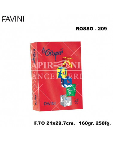 FAVINI CARTA A4 160gr.250fg.ROSSO-FORTE-FOTOCOPIE