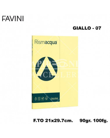 FAVINI RISMACQUA SMALL A4 90gr.100fg.GIALLO-FOTOCOPIE