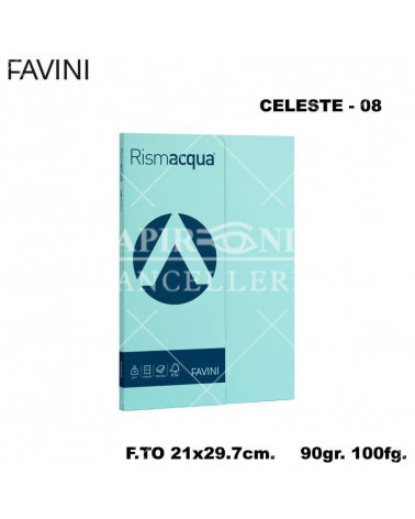 FAVINI RISMACQUA SMALL A4 90gr.100fg.CELESTE-FOTOCOPIE