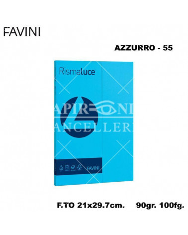 FAVINI RISMALUCE SMALL A4 90gr.100fg.AZZURRO-FOTOCOPIE
