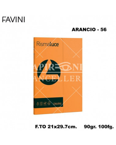 FAVINI RISMALUCE SMALL A4 90gr.100fg.ARANCIO-FOTOCOPIE