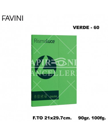 FAVINI RISMALUCE SMALL A4 90gr.100fg.VERDE-FOTOCOPIE
