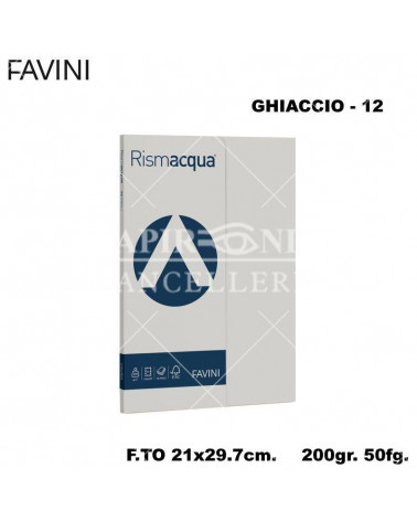 FAVINI RISMACQUA SMALL A4 200gr.50fg.GHIACCIO-FOTOCOPIE