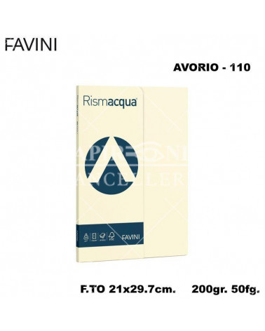 FAVINI RISMACQUA SMALL A4 200gr.50fg.AVORIO-FOTOCOPIE