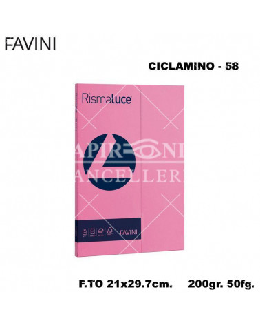 FAVINI RISMALUCE SMALL A4 200gr.50fg.CICLAMINO-FOTOCOPIE