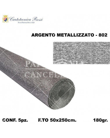 C.ROSSI CRESPO 180GR.50X250CM.ARGENTO 802-METAL [5PZ]