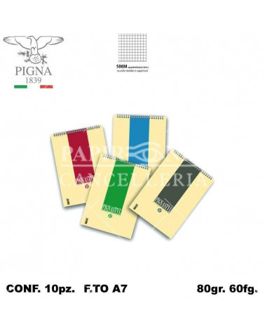PIGNASTYL NOTES SPIRALE A7 60FG. BLOCCO-5MM-8X12 [10PZ]
