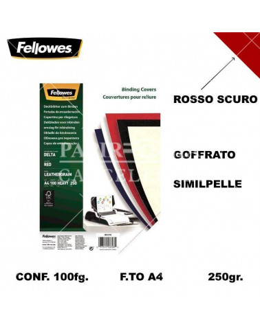 FELLOWES COVER A4 240gr.100fg.ROSSO-CARTONCINO RILEGARE