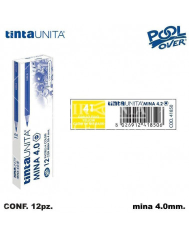 TINTA UNITA PASTELLO MINA 4MM. GIALLO FLUO 41 41850 [12PZ]