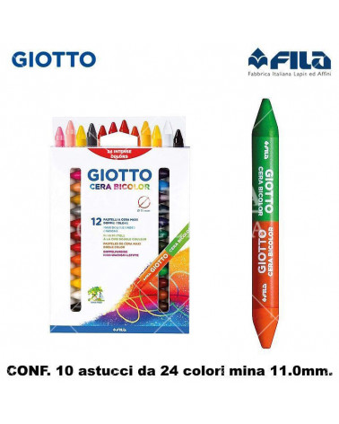 GIOTTO PASTELLO CERA BICOLOR 12COL. [10PZ]