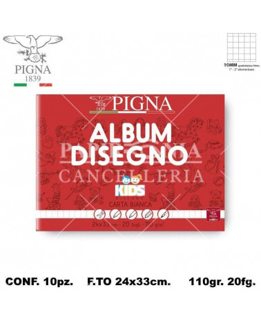 PIGNA ALBUM 24X33 20FG. DISEGNO-1CM [10PZ]