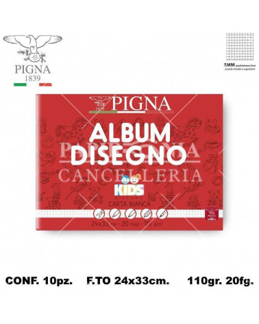 PIGNA ALBUM 24X33 20FG. DISEGNO-5MM [10PZ]