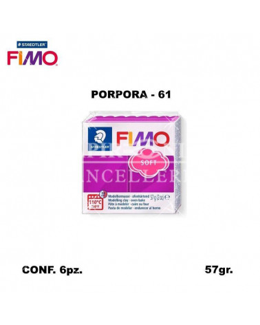 STAEDTLER PASTA FIMO SOFT 8020-61 PORPORA [6PZ]