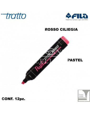 TRATTO VIDEO ROSSO CILIEGIA PASTEL EVIDENZIATORE [12PZ]