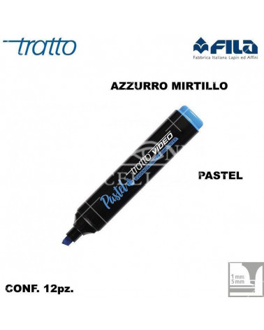 TRATTO VIDEO AZZURRO MIRTILLO PASTEL EVIDENZIATORE [12PZ]