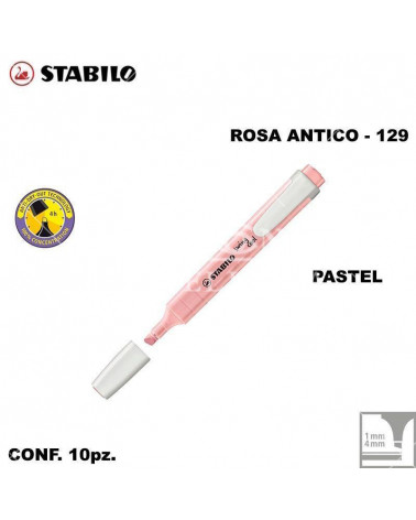 STABILO SWING COOL PASTEL ROSA ANTICO EVIDENZIATORE-129 [10PZ]