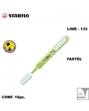 STABILO SWING COOL PASTEL LIME EVIDENZIATORE-133 [10PZ]