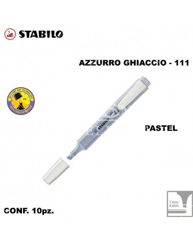 STABILO SWING COOL PASTEL AZZURRO GHIACCIO EVIDENZIATORE-111 [10PZ]