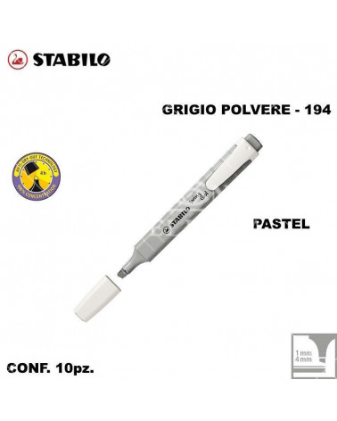 STABILO SWING COOL PASTEL GRIGIO POLVERE EVIDENZIATORE-194 [10PZ]