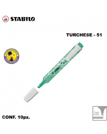 STABILO SWING COOL TURCHESE EVIDENZIATORE-51 [10PZ]