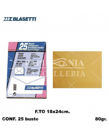 BLASETTI BUSTE 18X24 GIALLE 25PZ. 540-LETTERA POSTALI