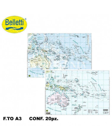 BELLETTI CARTINA FISICO POLITICA  OCEANIA [20PZ]