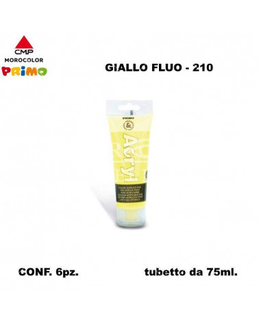 PRIMO COLORE ACRILICO 75ml.GIALLO FLUO 210 [6PZ]