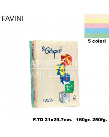 FAVINI CARTA A4 160gr.250fg.TENUE-ASSORTITA-FOTOCOPIE