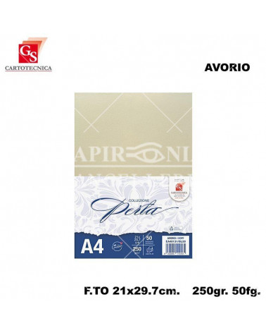GS CARTONCINI A4 PERLA AVORIO 50PZ.250GR.