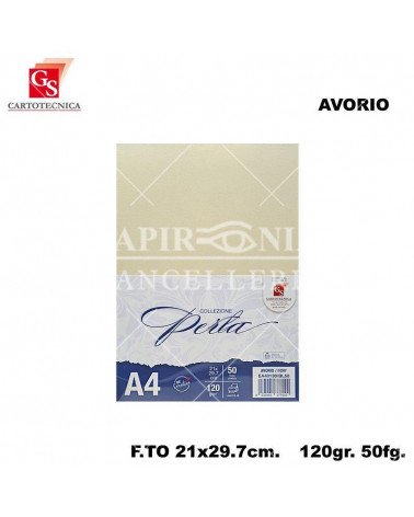 GS FOGLI A4 PERLA AVORIO 50PZ.120GR.