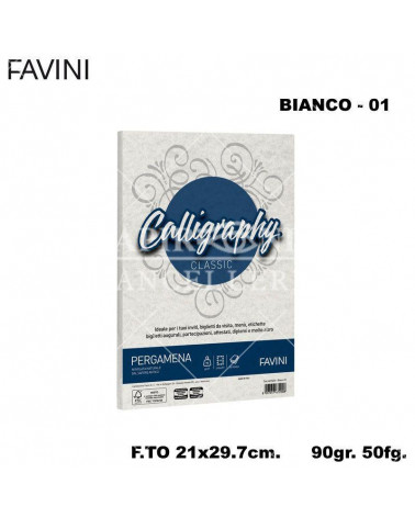 FAVINI PERGAMENA CALLIGRAPHY 90GR.50FG.A4 BIANCO 01