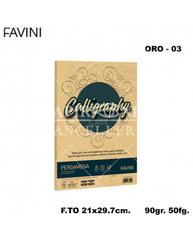 FAVINI PERGAMENA CALLIGRAPHY 90GR.50FG.A4 ORO 03