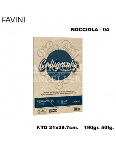 FAVINI PERGAMENA CALLIGRAPHY 190GR.50FG.A4 NOCCIOLA 04