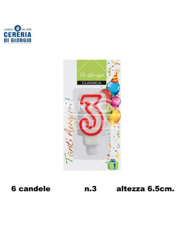CERERIA DI GIORGIO CANDELA A NUMERO N.3 [6PZ]