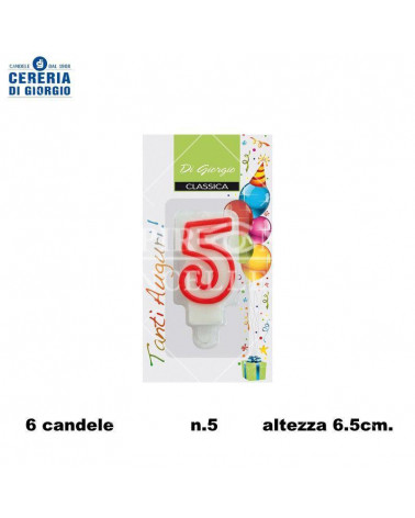 CERERIA DI GIORGIO CANDELA A NUMERO N.5 [6PZ]
