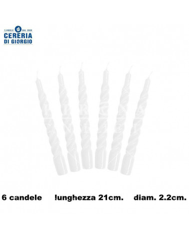 CERERIA DI GIORGIO CANDELA TORTIGLIONE 20CM.BIANCO [6PZ]