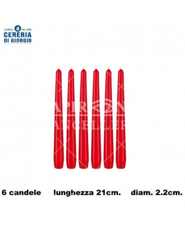 CERERIA DI GIORGIO CANDELA CONICA 21CM.ROSSO [6PZ]