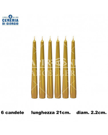 CERERIA DI GIORGIO CANDELA CONICA 20CM.ORO [6PZ]