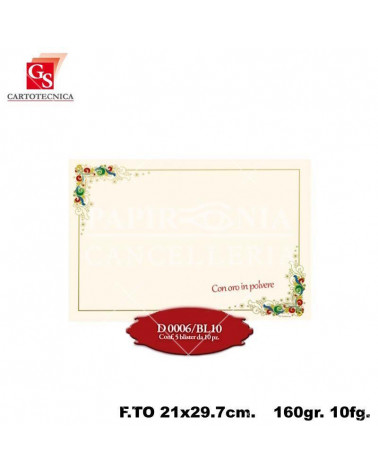 GS DIPLOMI PERGAMENA A4 10PZ. D0006-CON CORNICE