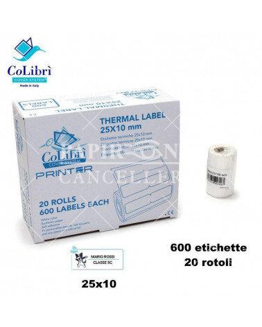 COLIBRI ETICHETTE PERMANENTI 25X10 [600PZ]