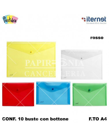 ITERNET BUSTE BOTTONE A4 10PZ. ROSSO