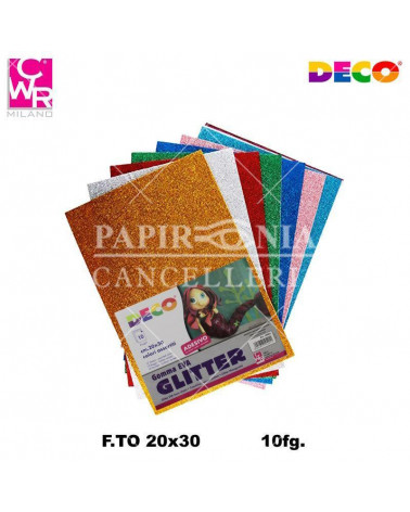 CWR GOMMA EVA GLITTER ADESIVA 20X30 10FG 10401