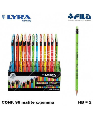 LYRA MATITA NEON GOMMA 96PZ. L1292961-FILA