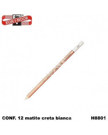 KIN MATITA CRETA BIANCA 12PZ.H8801